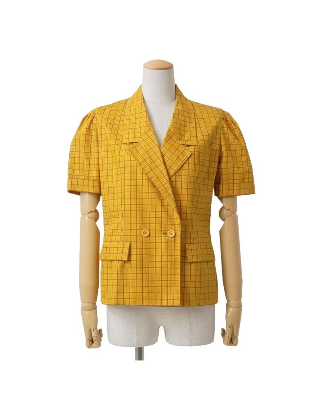 Dior Vintage Jacket 9 Check Double Short Sleeve